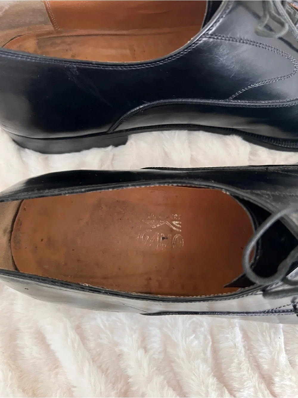 FERRAGAMO Men’s Black Leather Cap Toe Oxford Dress Shoes Size 11.5 D